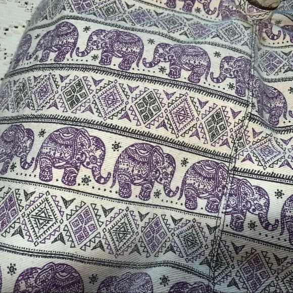 Canvas Elephant Print Hobo Sling Bag - Picture 3 of 10